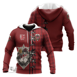 Scottish Rose of Kilravock Clan Tartan Hoodie - Lion Rampant And Celtic Thistle Style Scottish Plaid Tartan Plaid