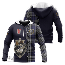 Scottish Napier Clan Tartan Hoodie - Lion Rampant And Celtic Thistle Style Scottish Plaid Tartan Plaid