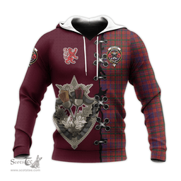 Scottish MacLeod Red Clan Tartan Hoodie - Lion Rampant And Celtic Thistle Style Scottish Plaid Tartan Plaid