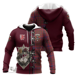 Scottish MacLeod Red Clan Tartan Hoodie - Lion Rampant And Celtic Thistle Style Scottish Plaid Tartan Plaid