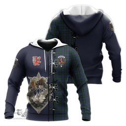 Scottish Sutherland Clan Tartan Hoodie - Lion Rampant And Celtic Thistle Style Scottish Plaid Tartan Plaid