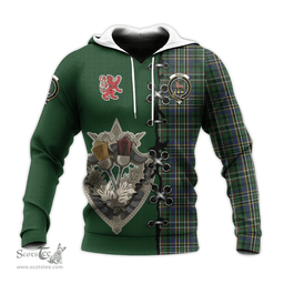 Scottish Scott Green Clan Tartan Hoodie - Lion Rampant And Celtic Thistle Style Scottish Plaid Tartan Plaid