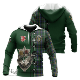 Scottish Scott Green Clan Tartan Hoodie - Lion Rampant And Celtic Thistle Style Scottish Plaid Tartan Plaid