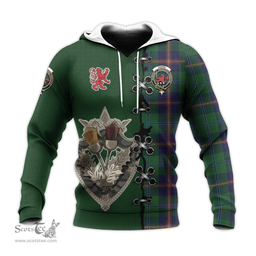 Scottish Young Clan Tartan Hoodie - Lion Rampant And Celtic Thistle Style Scottish Plaid Tartan Plaid
