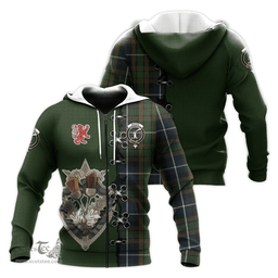 Scottish MacRae Hunting Clan Tartan Hoodie - Lion Rampant And Celtic Thistle Style Scottish Plaid Tartan Plaid