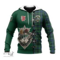 Scottish Stewart Hunting Modern Clan Tartan Hoodie - Lion Rampant And Celtic Thistle Style Scottish Plaid Tartan Plaid