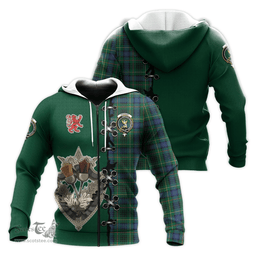 Scottish Stewart Hunting Modern Clan Tartan Hoodie - Lion Rampant And Celtic Thistle Style Scottish Plaid Tartan Plaid
