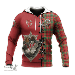 Scottish Morrison Red Modern Clan Tartan Hoodie - Lion Rampant And Celtic Thistle Style Scottish Plaid Tartan Plaid