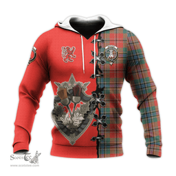 Scottish MacLean of Duart Ancient Clan Tartan Hoodie - Lion Rampant And Celtic Thistle Style Scottish Plaid Tartan Plaid