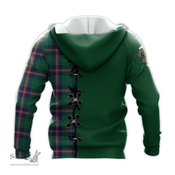 Scottish Young Modern Clan Tartan Hoodie - Lion Rampant And Celtic Thistle Style Scottish Plaid Tartan Plaid