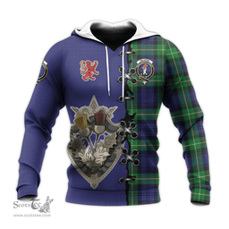 Scottish Meldrum Clan Tartan Hoodie - Lion Rampant And Celtic Thistle Style Scottish Plaid Tartan Plaid
