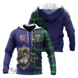 Scottish Meldrum Clan Tartan Hoodie - Lion Rampant And Celtic Thistle Style Scottish Plaid Tartan Plaid