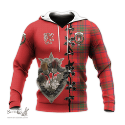 Scottish Ross Modern Clan Tartan Hoodie - Lion Rampant And Celtic Thistle Style Scottish Plaid Tartan Plaid