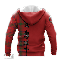 Scottish Ross Modern Clan Tartan Hoodie - Lion Rampant And Celtic Thistle Style Scottish Plaid Tartan Plaid