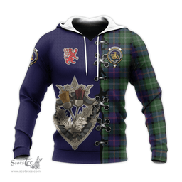 Scottish MacThomas Modern Clan Tartan Hoodie - Lion Rampant And Celtic Thistle Style Scottish Plaid Tartan Plaid