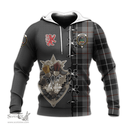 Scottish Thompson Grey Clan Tartan Hoodie - Lion Rampant And Celtic Thistle Style Scottish Plaid Tartan Plaid