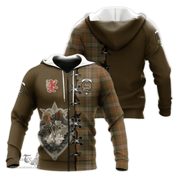 Scottish Scott Brown Modern Clan Tartan Hoodie - Lion Rampant And Celtic Thistle Style Scottish Plaid Tartan Plaid