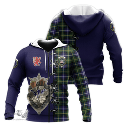 Scottish MacNeil of Barra Modern Clan Tartan Hoodie - Lion Rampant And Celtic Thistle Style Scottish Plaid Tartan Plaid
