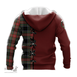 Scottish Stewart Black Clan Tartan Hoodie - Lion Rampant And Celtic Thistle Style Scottish Plaid Tartan Plaid