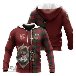 Scottish Robertson Clan Tartan Hoodie - Lion Rampant And Celtic Thistle Style Scottish Plaid Tartan Plaid