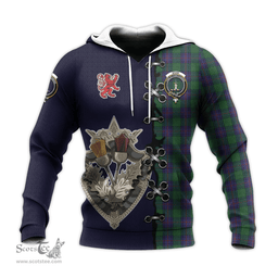 Scottish Shaw Clan Tartan Hoodie - Lion Rampant And Celtic Thistle Style Scottish Plaid Tartan Plaid