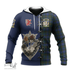 Scottish NovaScotia District Clan Tartan Hoodie - Lion Rampant And Celtic Thistle Style Scottish Plaid Tartan Plaid