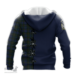 Scottish NovaScotia District Clan Tartan Hoodie - Lion Rampant And Celtic Thistle Style Scottish Plaid Tartan Plaid