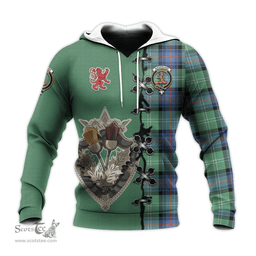 Scottish Sutherland Ancient Clan Tartan Hoodie - Lion Rampant And Celtic Thistle Style Scottish Plaid Tartan Plaid