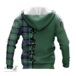 Scottish Sutherland Ancient Clan Tartan Hoodie - Lion Rampant And Celtic Thistle Style Scottish Plaid Tartan Plaid