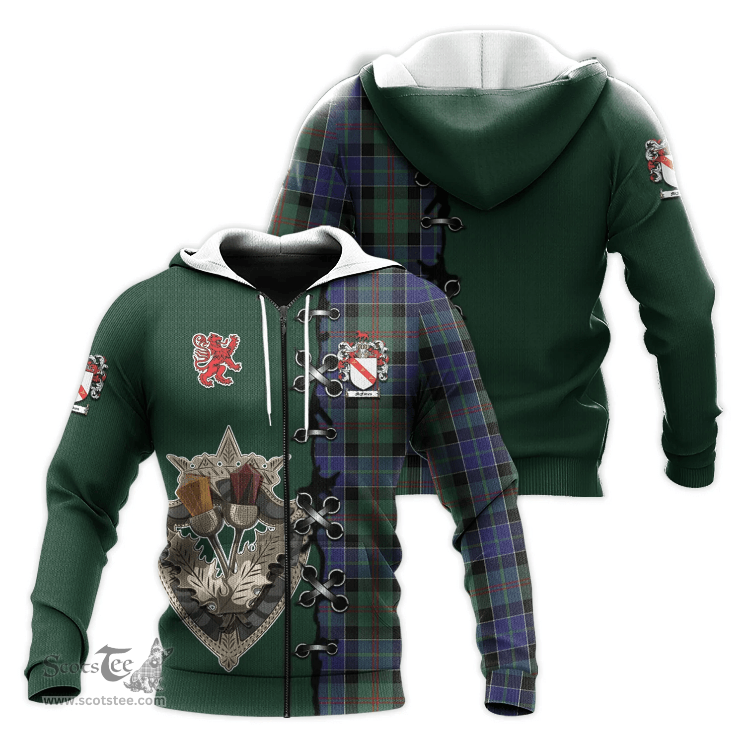 Scottish McFadzen 02 Clan Tartan Hoodie - Lion Rampant And Celtic Thistle Style Scottish Plaid Tartan Plaid