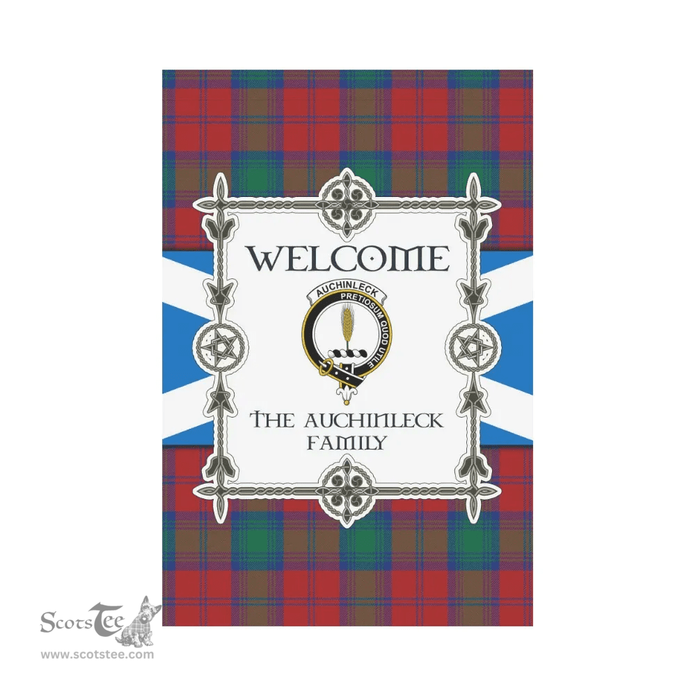Scottish The Auchinleck Clan Tartan Garden Flag - Welcome My Home Style Scottish Plaid Tartan Plaid