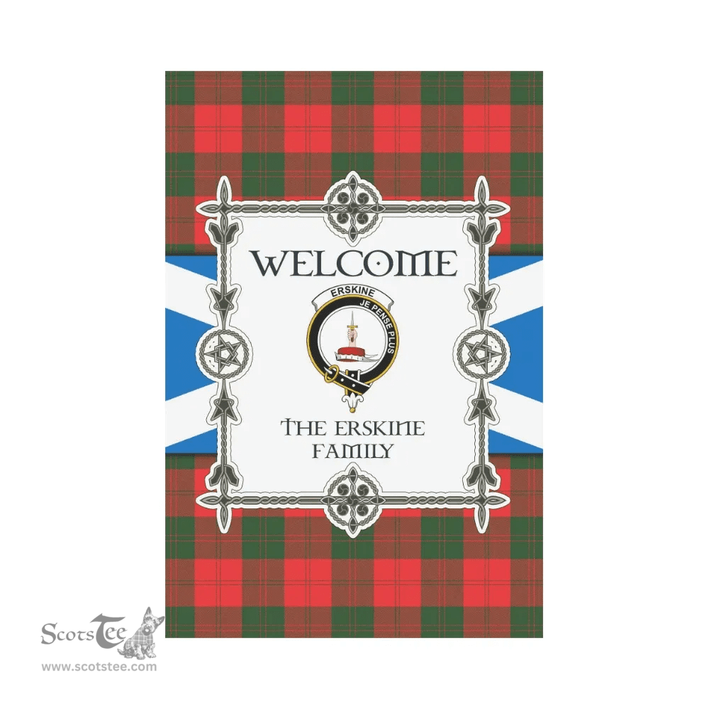 Scottish The Erskine Clan Tartan Garden Flag - Welcome My Home Style Scottish Plaid Tartan Plaid