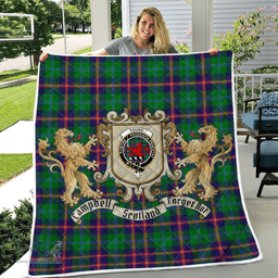 Scottish Young Clan Badge Tartan Plaid Lion Crest Premium Quilt Scottish Plaid Tartan Plaid - ScotsTee - scotstee.com