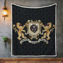 Scottish Spalding Clan Badge Tartan Plaid Lion Crest Premium Quilt Scottish Plaid Tartan Plaid - ScotsTee - scotstee.com