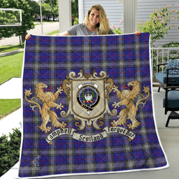 Scottish Kinnaird Clan Badge Tartan Plaid Lion Crest Premium Quilt Scottish Plaid Tartan Plaid - ScotsTee - scotstee.com