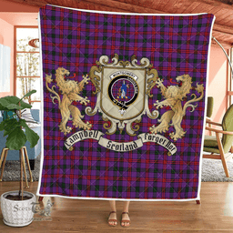 Scottish Montgomery Clan Badge Tartan Plaid Lion Crest Premium Quilt Scottish Plaid Tartan Plaid - ScotsTee - scotstee.com