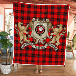 Scottish Wemyss Clan Badge Tartan Plaid Lion Crest Premium Quilt Scottish Plaid Tartan Plaid - ScotsTee - scotstee.com