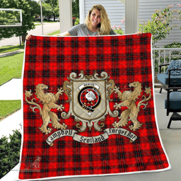 Scottish Wemyss Clan Badge Tartan Plaid Lion Crest Premium Quilt Scottish Plaid Tartan Plaid - ScotsTee - scotstee.com