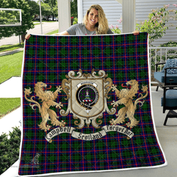 Scottish Morrison Clan Badge Tartan Plaid Lion Crest Premium Quilt Scottish Plaid Tartan Plaid - ScotsTee - scotstee.com