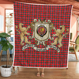 Scottish Sinclair Clan Badge Tartan Plaid Lion Crest Premium Quilt Scottish Plaid Tartan Plaid - ScotsTee - scotstee.com