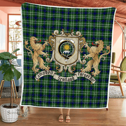 Scottish Purves Clan Badge Tartan Plaid Lion Crest Premium Quilt Scottish Plaid Tartan Plaid - ScotsTee - scotstee.com