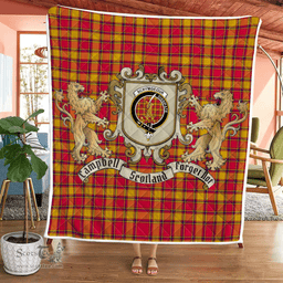 Scottish Scrymgeour Clan Badge Tartan Plaid Lion Crest Premium Quilt Scottish Plaid Tartan Plaid - ScotsTee - scotstee.com