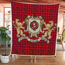 Scottish Murray Of Dysart Clan Badge Tartan Plaid Lion Crest Premium Quilt Scottish Plaid Tartan Plaid - ScotsTee - scotstee.com