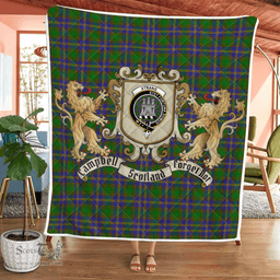Scottish Strang Clan Badge Tartan Plaid Lion Crest Premium Quilt Scottish Plaid Tartan Plaid - ScotsTee - scotstee.com