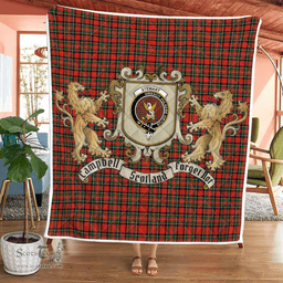 Scottish Stewart Of Appin Clan Badge Tartan Plaid Lion Crest Premium Quilt Scottish Plaid Tartan Plaid - ScotsTee - scotstee.com