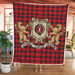 Scottish Robertson Clan Badge Tartan Plaid Lion Crest Premium Quilt Scottish Plaid Tartan Plaid - ScotsTee - scotstee.com