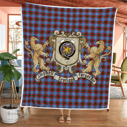 Scottish Newton Clan Badge Tartan Plaid Lion Crest Premium Quilt Scottish Plaid Tartan Plaid - ScotsTee - scotstee.com