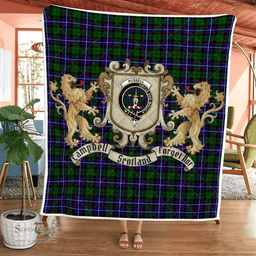 Scottish Russell Clan Badge Tartan Plaid Lion Crest Premium Quilt Scottish Plaid Tartan Plaid - ScotsTee - scotstee.com