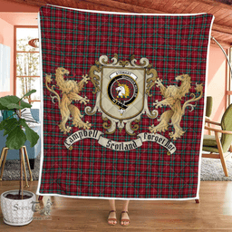 Scottish Stewart Stuart Of Bute Clan Badge Tartan Plaid Lion Crest Premium Quilt Scottish Plaid Tartan Plaid - ScotsTee - scotstee.com