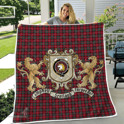 Scottish Stewart Stuart Of Bute Clan Badge Tartan Plaid Lion Crest Premium Quilt Scottish Plaid Tartan Plaid - ScotsTee - scotstee.com